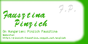 fausztina pinzich business card